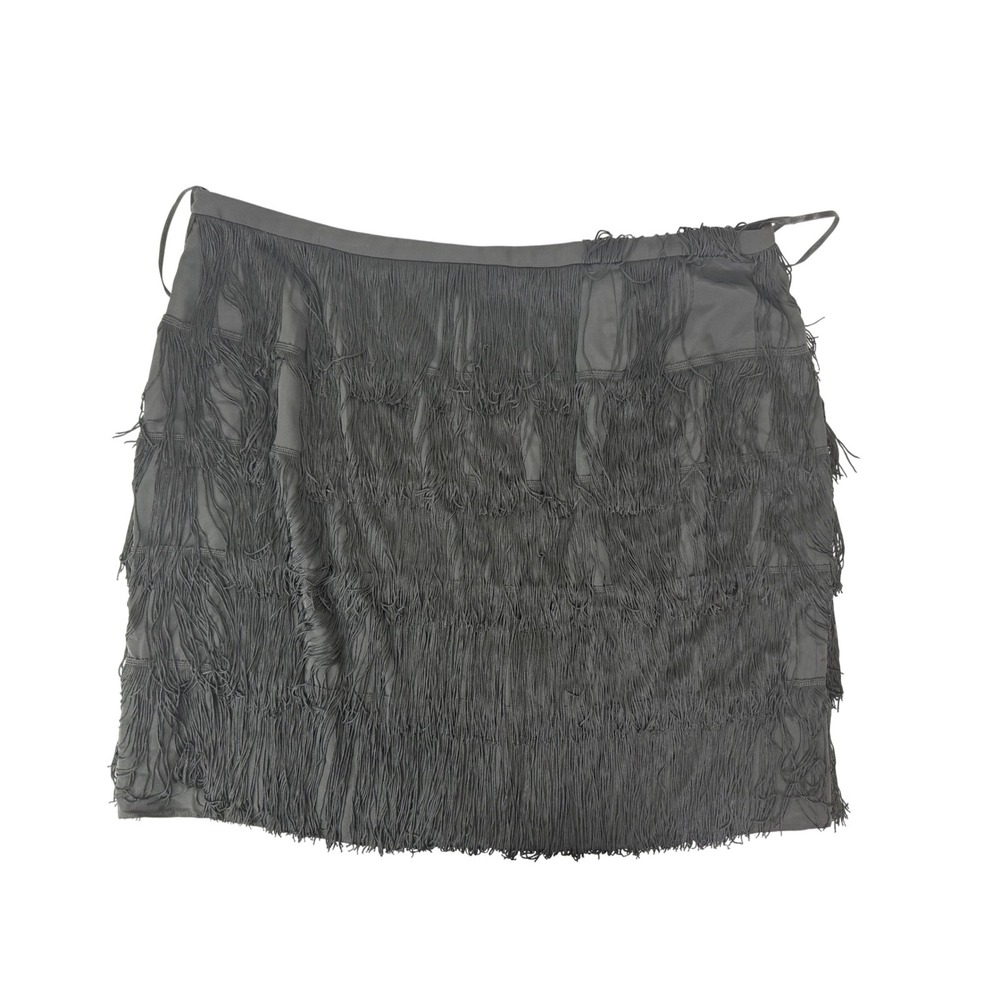 NEW Lauren Ralph Lauren Fringe‎ Skirt Women's 20W Flapper Gatsby Cocktail Black